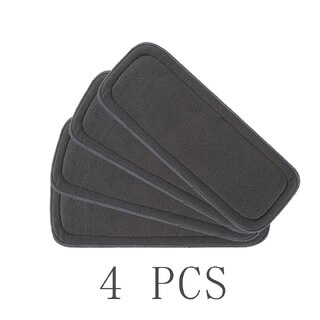 4x 5 Layer Charcoal Bamboo Inserts For Reusable Cloth Nappies