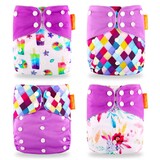 Pack of 4 Reusable Nappies With Adjustable Buttons