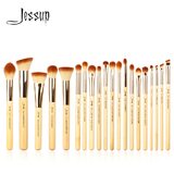 Jessup Professional Bamboo Makeup Kit With Foundation, Powder, Blush, Eye & Shader Brushes 20pc
