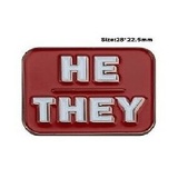 He/They Red Pronoun Pin