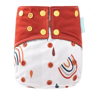Reusable Charcoal Bamboo Cloth Nappies With Adjustable Snap Buttons