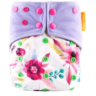 Reusable Charcoal Bamboo Cloth Nappies With Adjustable Snap Buttons