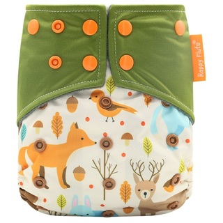 Reusable Charcoal Bamboo Cloth Nappies With Adjustable Snap Buttons