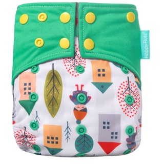 Reusable Charcoal Bamboo Cloth Nappies With Adjustable Snap Buttons