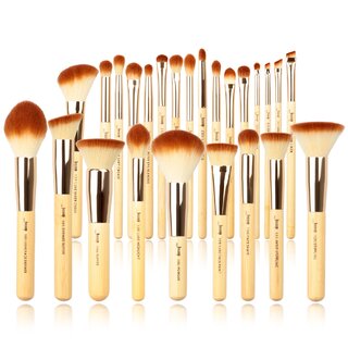 Jessup Professional Bamboo Makeup Kit With Foundation, Powder, Blush, Eye & Shader Brushes