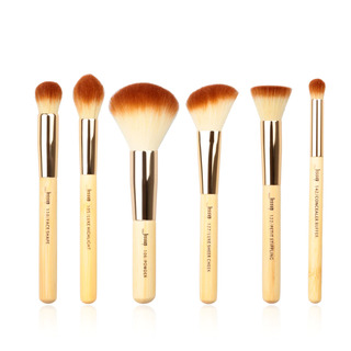 Jessup Professional Bamboo Makeup Kit With Foundation, Powder, Blush, Eye & Shader Brushes 6 pcs