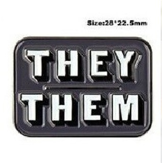 They/Them Grey Pronoun Pin