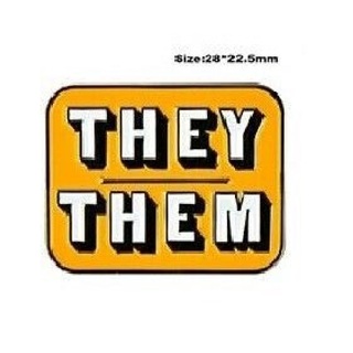 They/Them Yellow Pronoun Pin