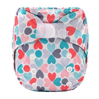 Newborn/Premature Reusable Charcoal Bamboo Nappy With Velcro & Snap Buttons