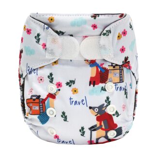 Newborn/Premature Reusable Charcoal Bamboo Nappy With Velcro & Snap Buttons