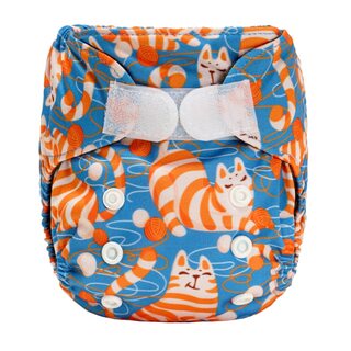 Newborn/Premature Reusable Charcoal Bamboo Nappy With Velcro & Snap Buttons