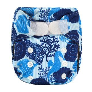 Newborn/Premature Reusable Charcoal Bamboo Nappy With Velcro & Snap Buttons