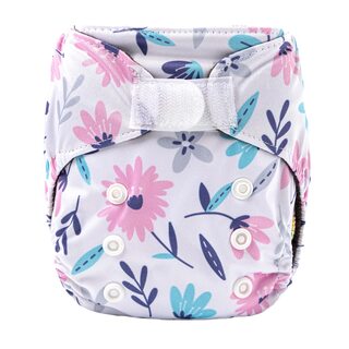 Newborn/Premature Reusable Charcoal Bamboo Nappy With Velcro & Snap Buttons