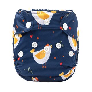 Newborn/Premature Reusable Charcoal Bamboo Nappy With Snap Buttons