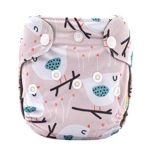 Newborn/Premature Reusable Charcoal Bamboo Nappy With Snap Buttons