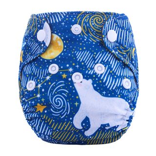 Newborn/Premature Reusable Charcoal Bamboo Nappy With Snap Buttons