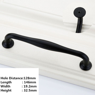 Stylish Matte Black Handles For Kitchen, Doors Or Bathroom (Design 5) [Length: 17cm]