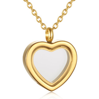 Keepsake Heart Necklace For Cremated Ashes [Colour: Gold]