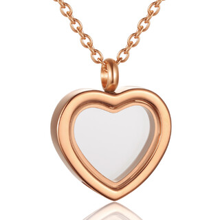 Keepsake Heart Necklace For Cremated Ashes [Colour: Rose Gold]