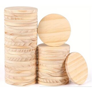 10 Pieces Of Unfinished Wood Coasters (10cm In Diameter)