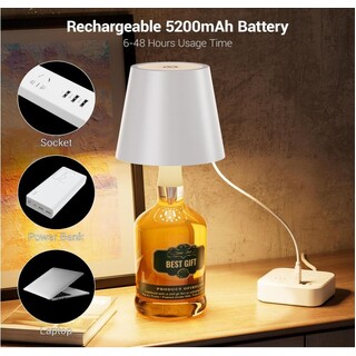 Portable WIFI Lamp Shade For Bottles With 3 Level Of Dimness (White or Black) [Colour: Black]