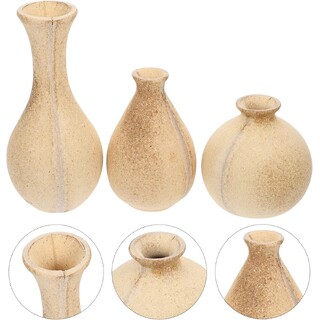 Pack of 3 Wooden Vase For Mosaic Tiles Arts & Craft
