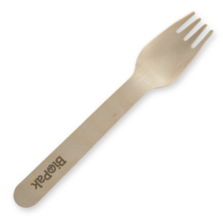 100x BioCutlery Wood Fork 16mm